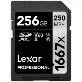 Lexar Pro 256GB 1667X SDXC UHS-II U3 (V60) - 250MB/s memory card