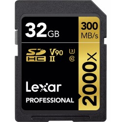 LEXAR Pro 32GB 2000X SDHC/SDXC UHS-II U3 (V90) - 300mb/s memory card