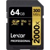LEXAR Pro 64GB 2000X SDHC/SDXC UHS-II U3 (V90) - 300mb/s memory card