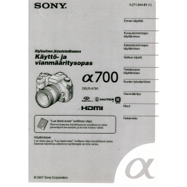 Sony a700 - Käyttöohje