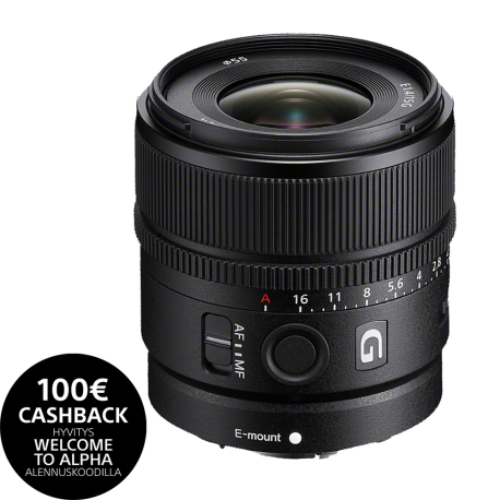 Sony E 15 mm F1.4 G objektiivi